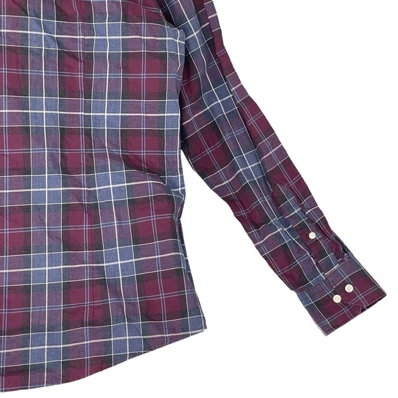 Barbour Men's Casual Button Down Shirt - Red and Blue Plaid - Picture 8 of 10